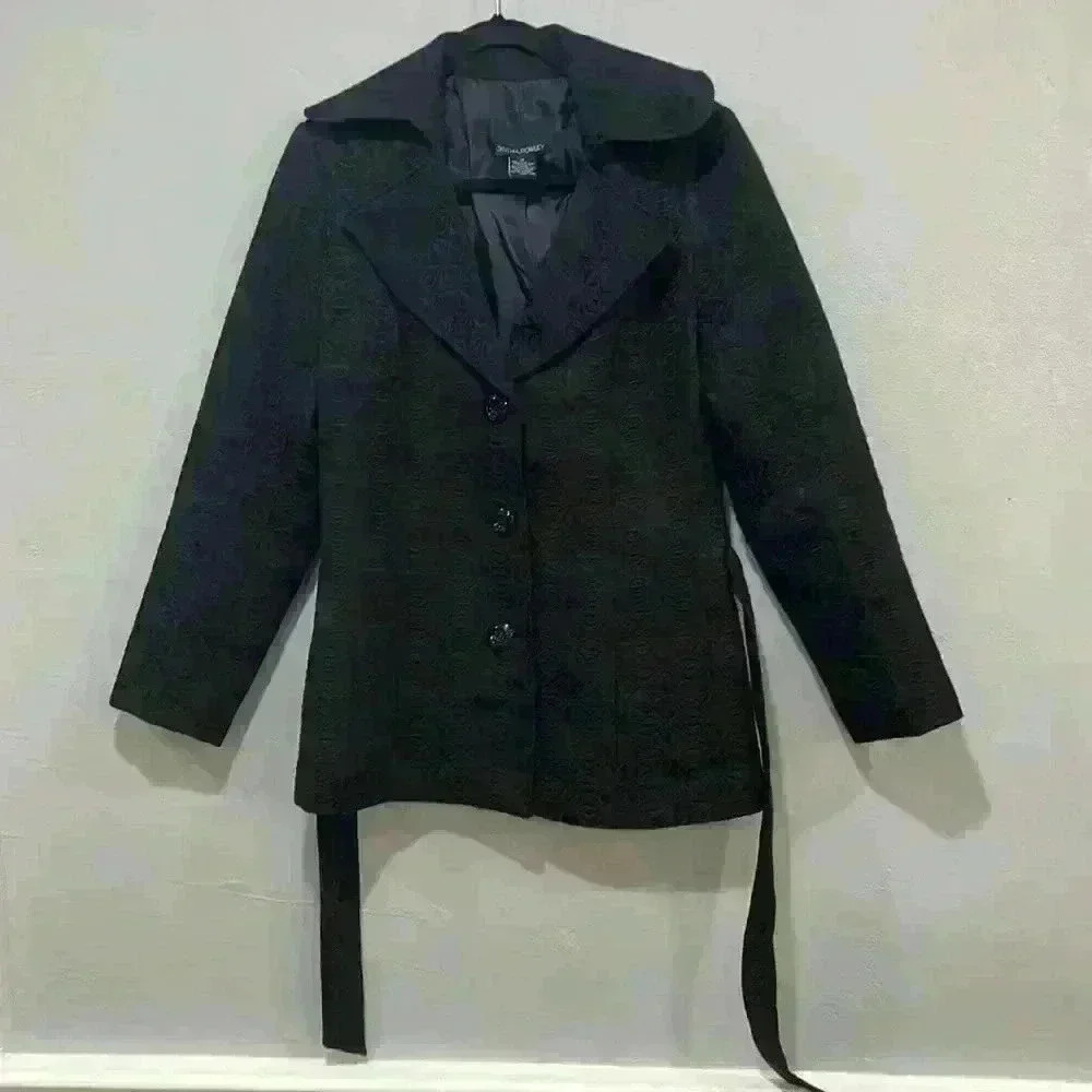 Cynthia Rowley button down geometric pattern peacoat size medium